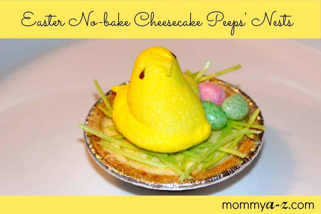 Easter, Easy No-bake Cheesecake, Peeps Nest, Easter Mini Cheesecake